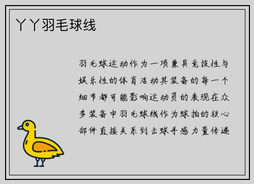 丫丫羽毛球线