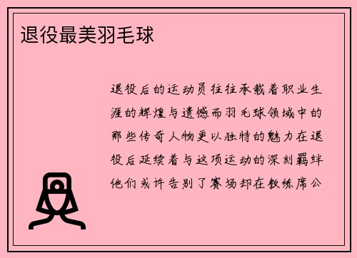退役最美羽毛球